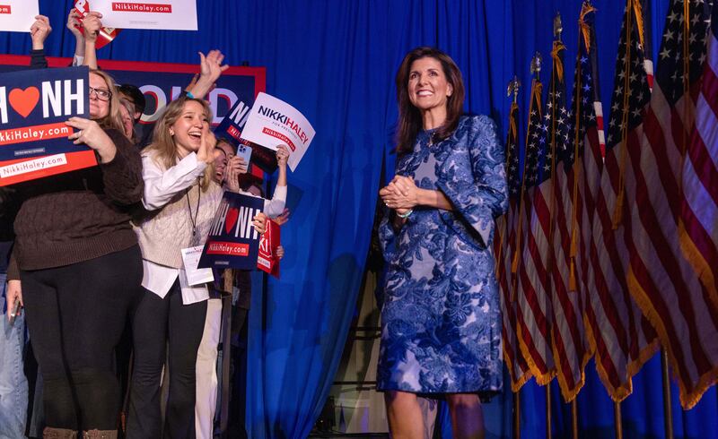 'New Hampshire is first in the nation; it is not last in the nation,' Nikki Haley told supporters. Photograph: Ruth Fremson/The New York Times                 