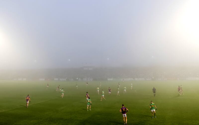 'It was (hard to see), to be honest, I couldn’t really see what was going on down in the bottom corner, the visibility was very poor', said Glen manager Malachy O'Rourke. Photograph: James Crombie/Inpho
