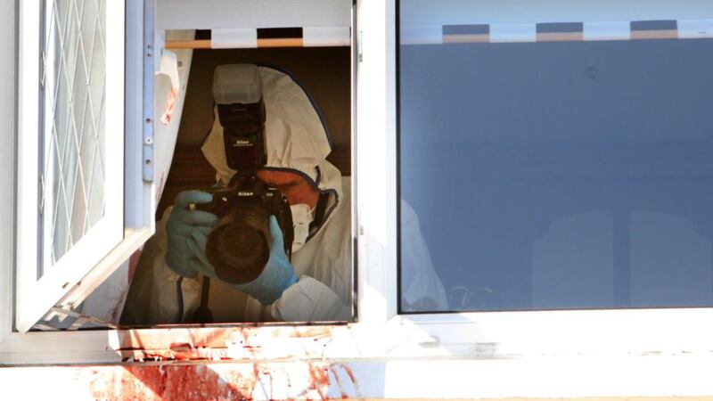 Members of the Garda at the scene of the stabbing in Donaghmede Park in April 2011 Dublin. Photograph: Gareth Chaney/Collins Gardaí at the scene of the stabbing in Donaghmede in April 2011.