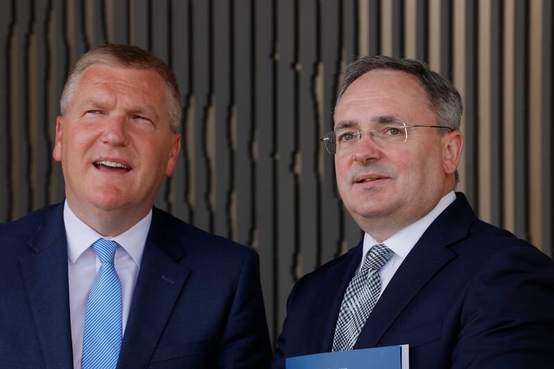 Minister for Finance Michael McGrath with Brendan McDonagh, chief executive of Nama. Photograph: Alan Betson