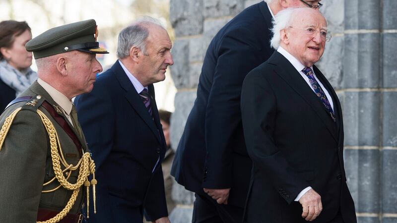 President Michael D Higgins arriving at the funeral of former Bishop of Galway Eamonn Casey at Galway Cathedral. Photograph: Joe O’Shaughnessy.