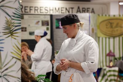Makenna Finlay-Mulligan with fellow student chefs at TU Dublin. Photograph: Alan Betson