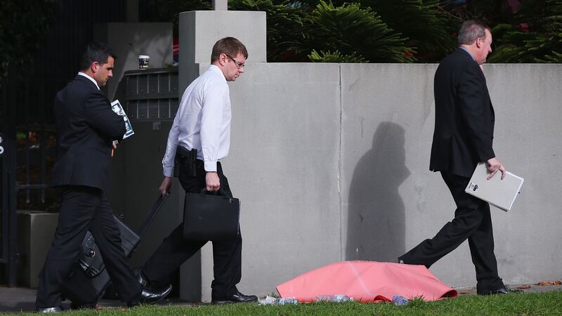 Police investigate a terror attack in Brighton, Melbourne Australia. Photograph: Michael Dodge/Getty Images