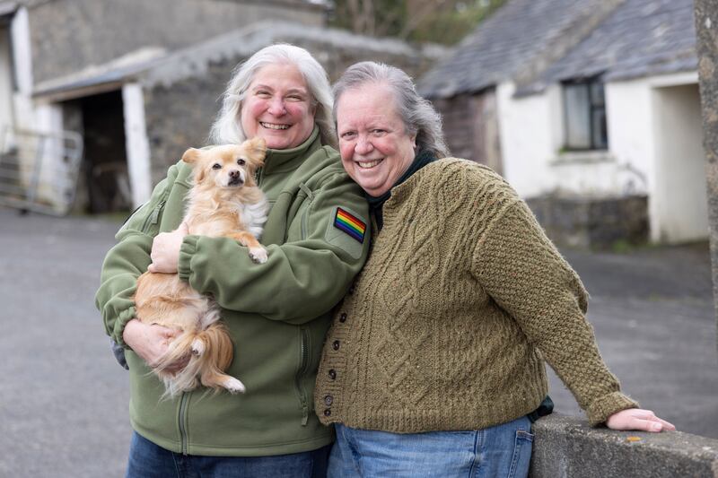 Linda Rosewood (R) and her wife Artemis Crow at home in Co Donegal. Photograph: Joe Dunne