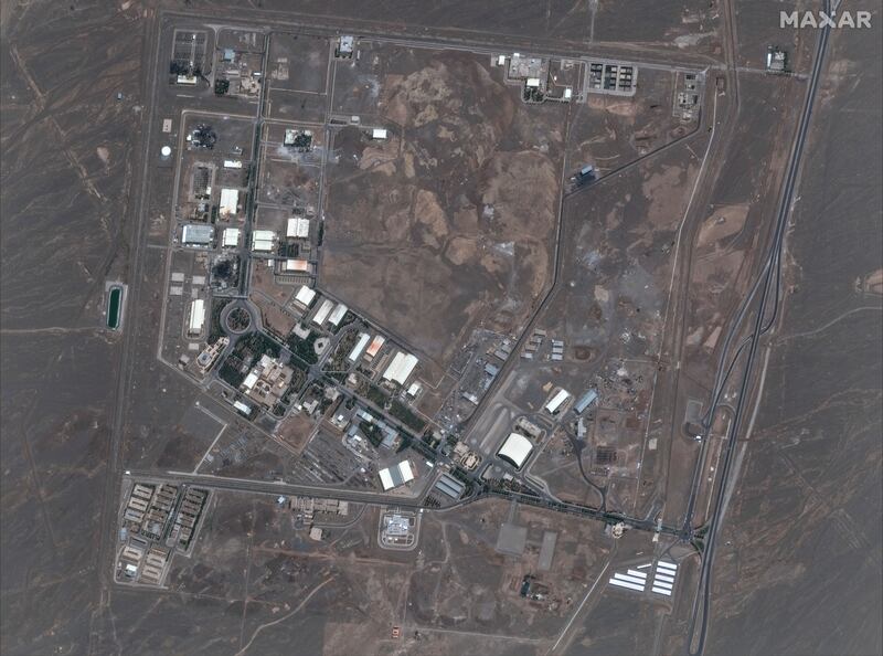 The Natanz nuclear enrichment facility, where multiple buildings were destroyed by recent Israeli airstrikes. Photograph: Maxar Technologies/AP