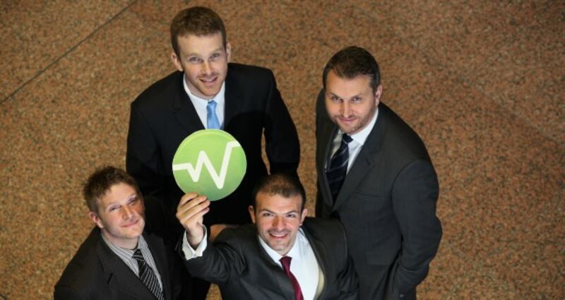 Left to right (top): Anthony Schoofs, Seamus Porter. Left to right (bottom): Alex Sintoni,  Antonio Ruzzelli at the launch of Dublin-based Wattics