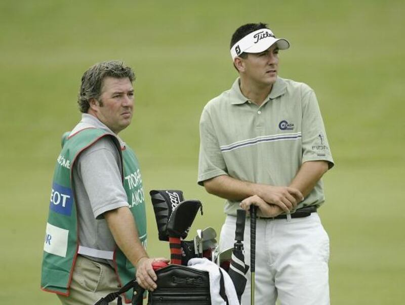 Caddie Andy Sutton and 2003 British Open Champion Ben Curtis . File photograph: Getty Images