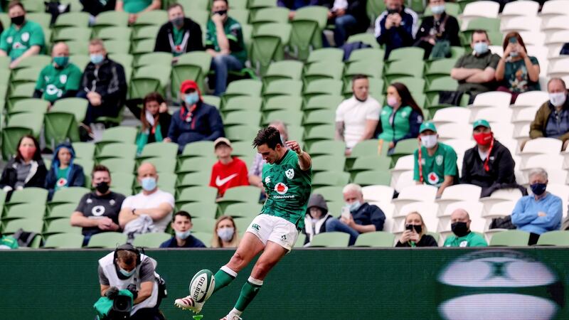 Joey Carbery played a full 80 minutes against Japan. Photograph: Bryan Keane/Inpho