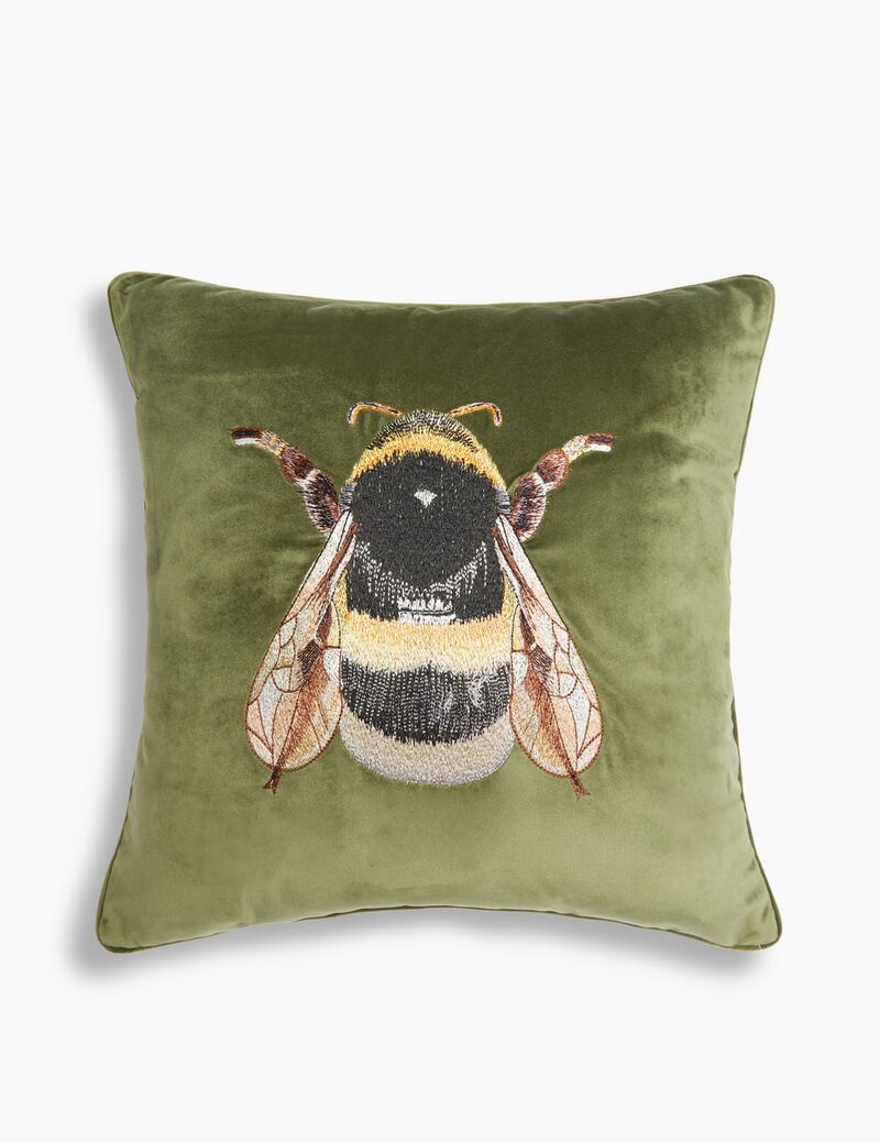 M&S velvet embroidered bee cushion, €20