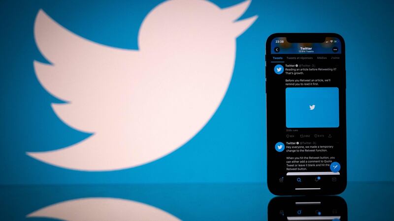Tweets as digital art: would you pay €3.4 million for Jack Dorsey’s first tweet? Photograph: Lionel Bonaventure/AFP via Getty Images