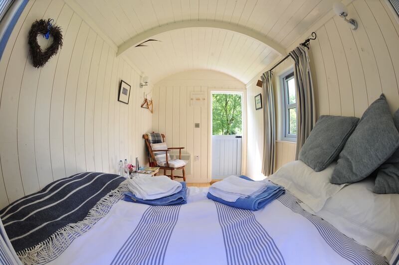 Shepherds' huts at Blackstairs Eco Trails cost €160 for two nights for two people, including breakfast