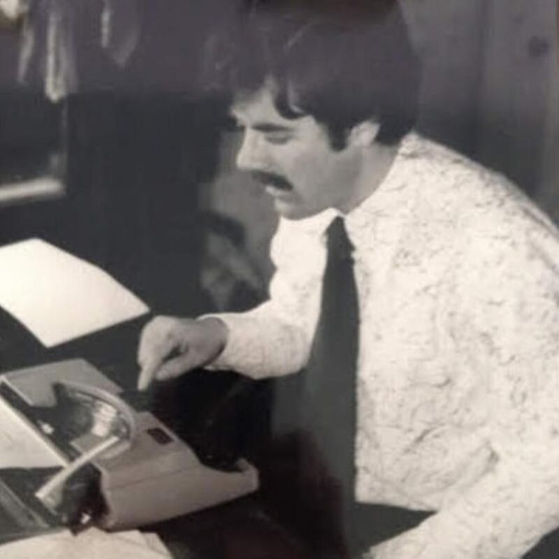 John O’Leary posing for the Hennessy Literary Award in 1977