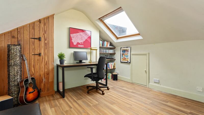 Converted attic used as office