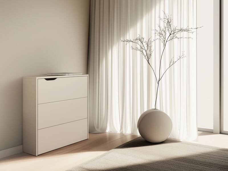 Belying its slim profile, this Magic Decor desk opens out into a perfect workstation