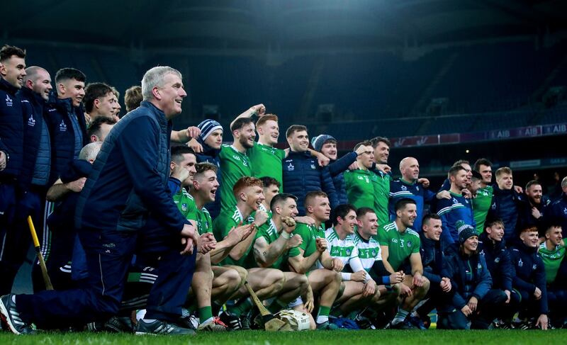 Limerick manager John Kiely, his squad and backroom team. Photo: Tommy Dickson