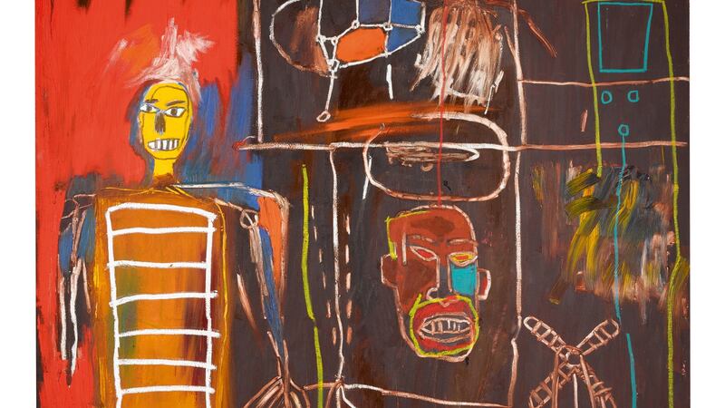 Detail  of ‘Air Power’ by Jean-Michel Basquiat: owned by David Bowie: expected to fetch $5 million at Sotheby’s auction in November