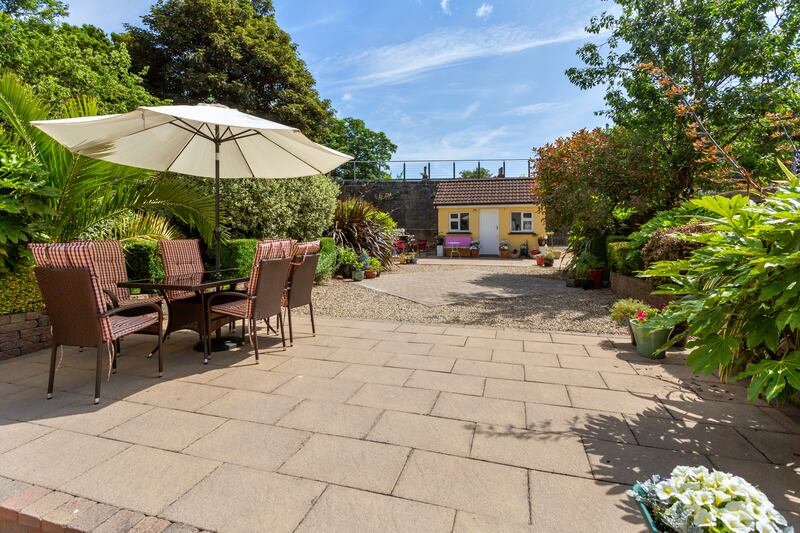 The 86ft back garden is set out in paving and gravel, with a block-built shed