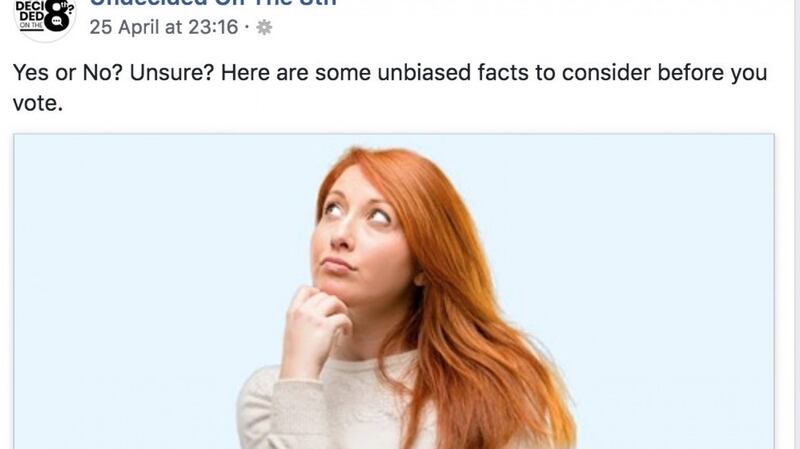 An ad for the “Undecided on the 8th” website.