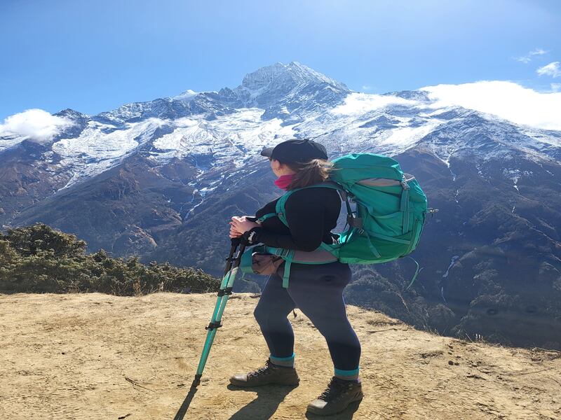 Shauna Bowers while trekking to Everest Base Camp