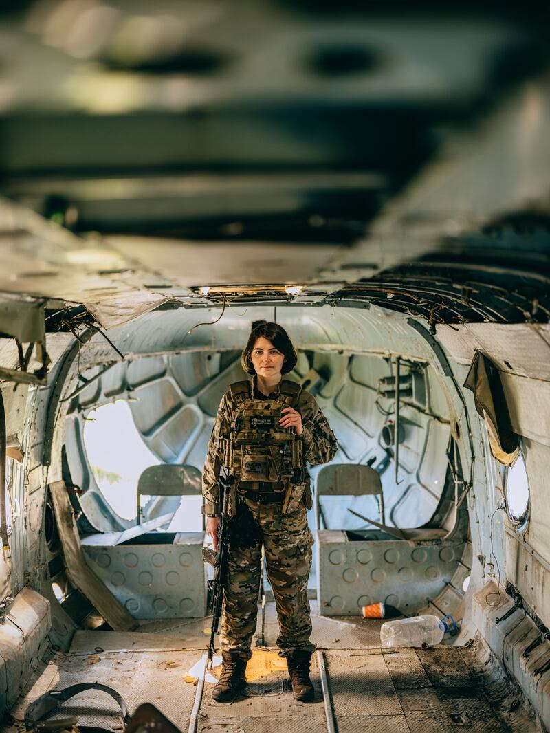 Lt Yulia Mykytenko in Donetsk. Photograph: Julia Kochetova