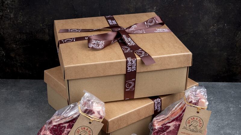 Peter Hannan’s Himalayan salt-aged beef is available online from his farm shop for delivery in Northern Ireland and from the James Whelan Butchers online shop for delivery in the Republic.