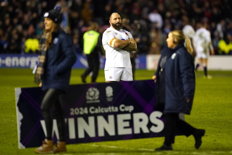 England's Joe Marler (centre) looks dejected after defeat in the Guinness Six Nations match at the Scottish Gas Murrayfield Stadium, Edinburgh. Picture date: Saturday February 24, 2024. PA Photo. See PA story RUGBYU Scotland. Photo credit should read: Andrew Milligan/PA Wire.

RESTRICTIONS: Use subject to restrictions. Editorial use only, no commercial use without prior consent from rights holder.