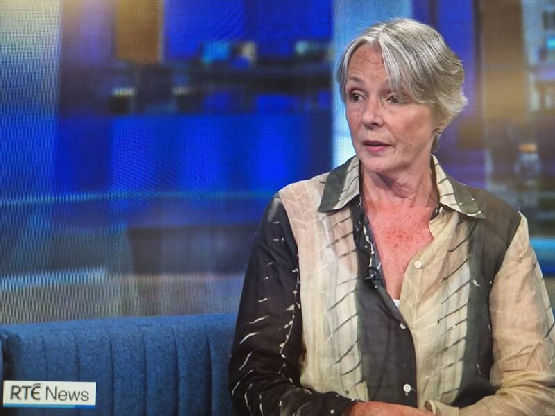 Chair of the RTÉ board Siún Ní Raghallaigh  during an interview on RTÉ's Six One News programme on Thursday