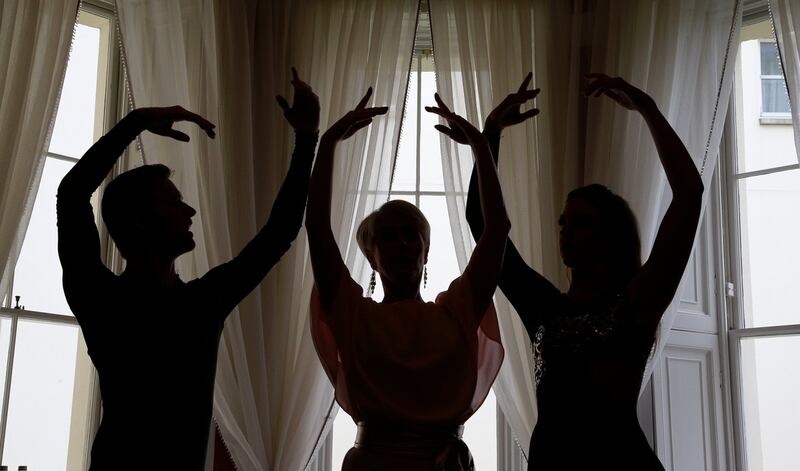 A highlight of the lunch was a specially choreographed   ballet performance. From left:  Leigh Alderson; artistic director and co-founder of Ballet Ireland Anne Maher; Lila Eccles. Photograph: Nick Bradshaw