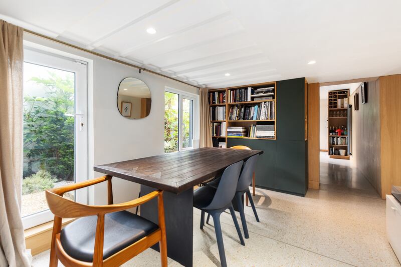 Dining area with door to garden