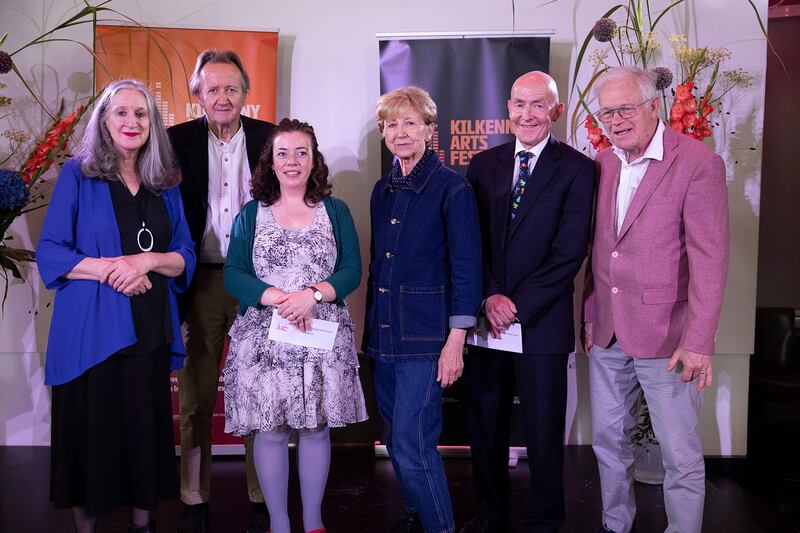 Hubert Butler Essay Prize judges and winners, from left: Catriona Crowe, Roy Foster, runner-up Niamh Cullen, guest speaker Olivia O’Leary, winner Conor Daly and Nicky Grene. Photograph: John D Kelly