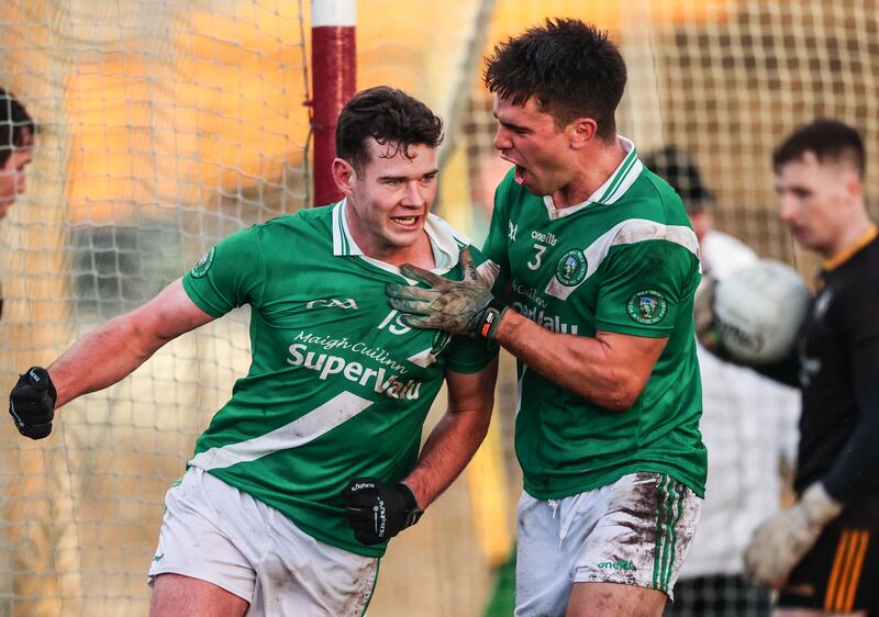 Moycullen's Ger Dervin and Seán Kelly will hope to repeat their semi-final exploits in the Connacht final against Tourlestrane . Photograph: Tom Maher/Inpho