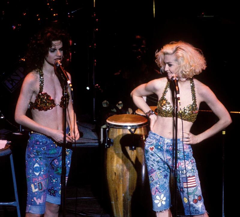 Madonna and Sandra Bernhard at the Rainforest Benefit, May 1988. Photograph: Vinnie Zuffante/Getty Images
