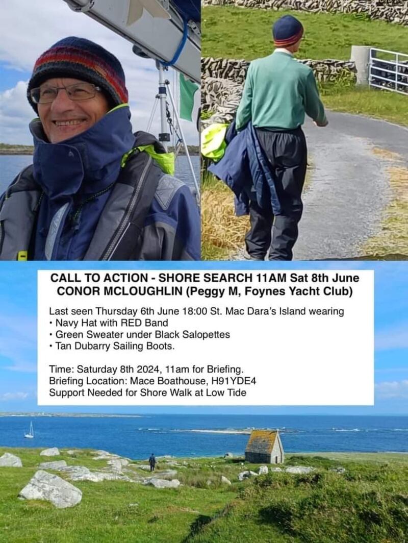Appeal for members of the public to help in the search for missing Conor McLoughlin