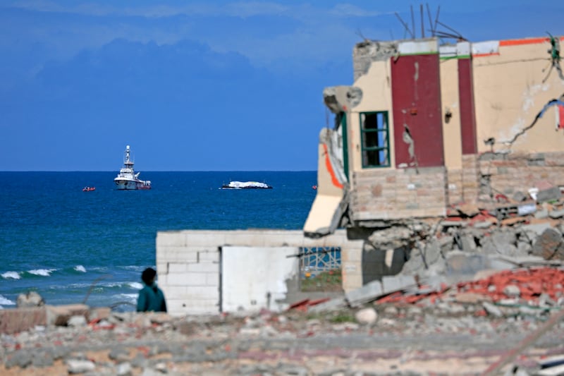 The Open Arms maritime vessel that set sail from Larnaca in Cyprus carrying humanitarian aid to Gaza city. Photograph: AFP via Getty Images