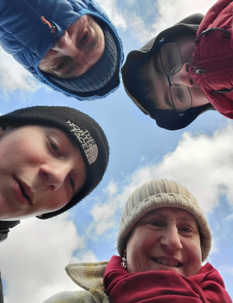 Evelyn Pepperrell, husband and two of her children