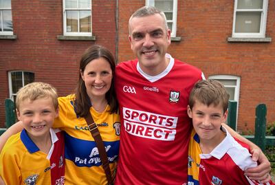 The Higgins family from Lissycasey, Co Clare - Jack, Lorraine, Joe from Cork City and Harry. Photograph: Fiachra Gallagher