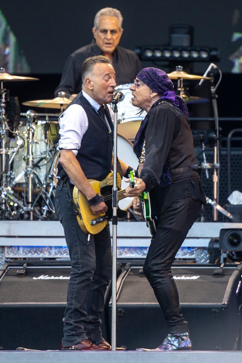 Bruce Springsteen and Steve Van Zandt of The E Street Band. Photograph: Tom Honan
