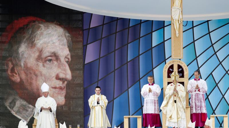 Pope Benedict XVI attends a beatification Mass for Cardinal John Henry Newman at Cofton Park, Birmingham, in 2010. Photograph: Andrew Winning/Reuters