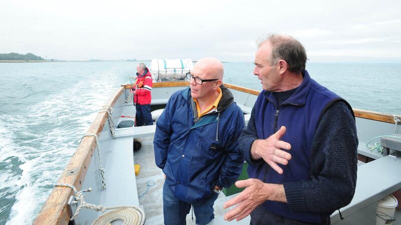 Hugh Linehan and John Murray on board St Brendan. Photograph: Arthur Allison/Pacemaker