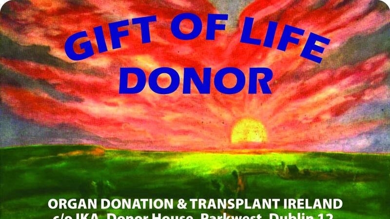 Donor card: With more than 600 patients awaiting transplantation in Ireland, one donor can potentially help nine other people