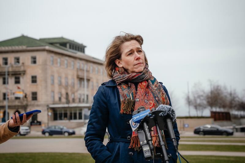 Judge Susan Crawford: has won the election for Wisconsin Supreme Court. Photograph: Jamie Kelter Davis/The New York Times
                      