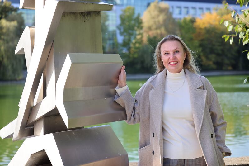 Dr Iryna Kovalchuk, an assistant professor of English in Ukraine, is now working as a researcher in UCD after fleeing the war and is part of a project team that has just received an Irish Research Council grant. Photograph: Dara Mac Dónaill


