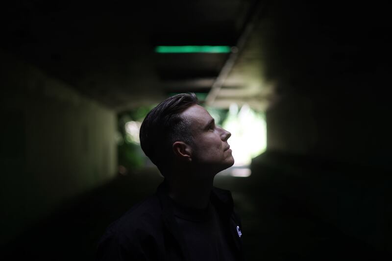 For Those I Love: David Balfe in the pedestrian motorway underpass in Donaghmede. Photograph: Bryan O’Brien