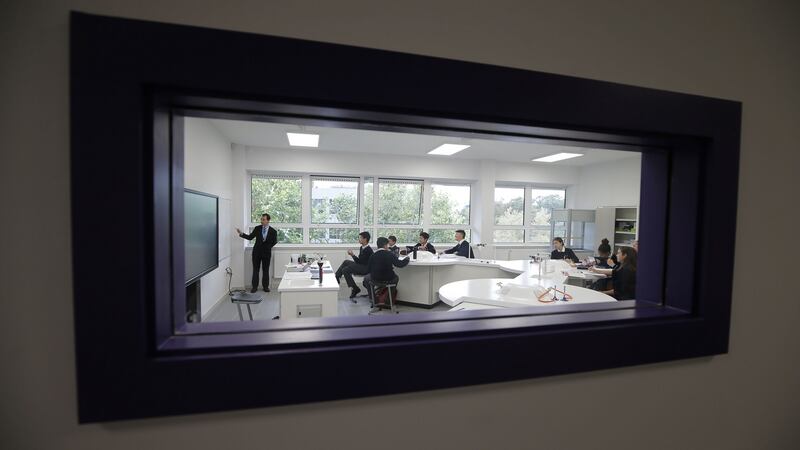 A science class at the Nord Anglia International School. Photograph: Nick Bradshaw