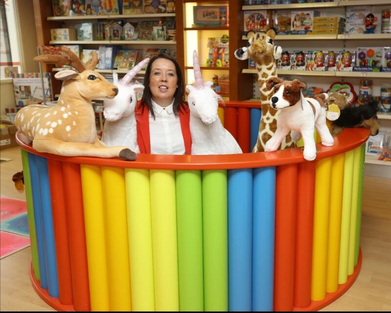 Karen Leigh in her shop, Sensational Kids.