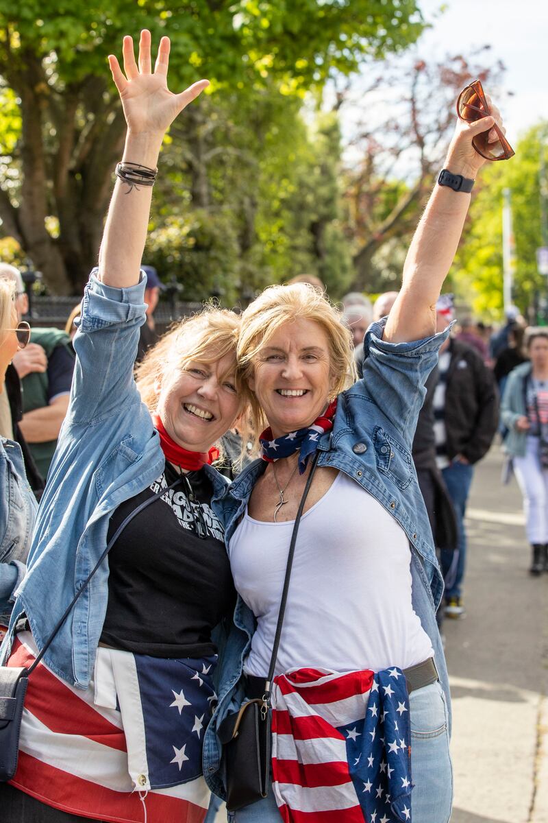 Sheila Burton from Wexford and Maeve Dove from Wexford pictured attending Bruce Springsteen and the E Street Band at the RDS Arena, Dublin. Photograph: Tom Honan/The Irish Times