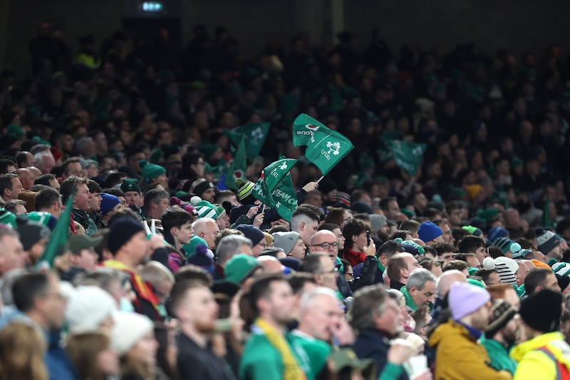 A view of the crowd at Ireland vs Australia in the Aviva Stadium last November. Photograph: Bryan Keane/Inpho