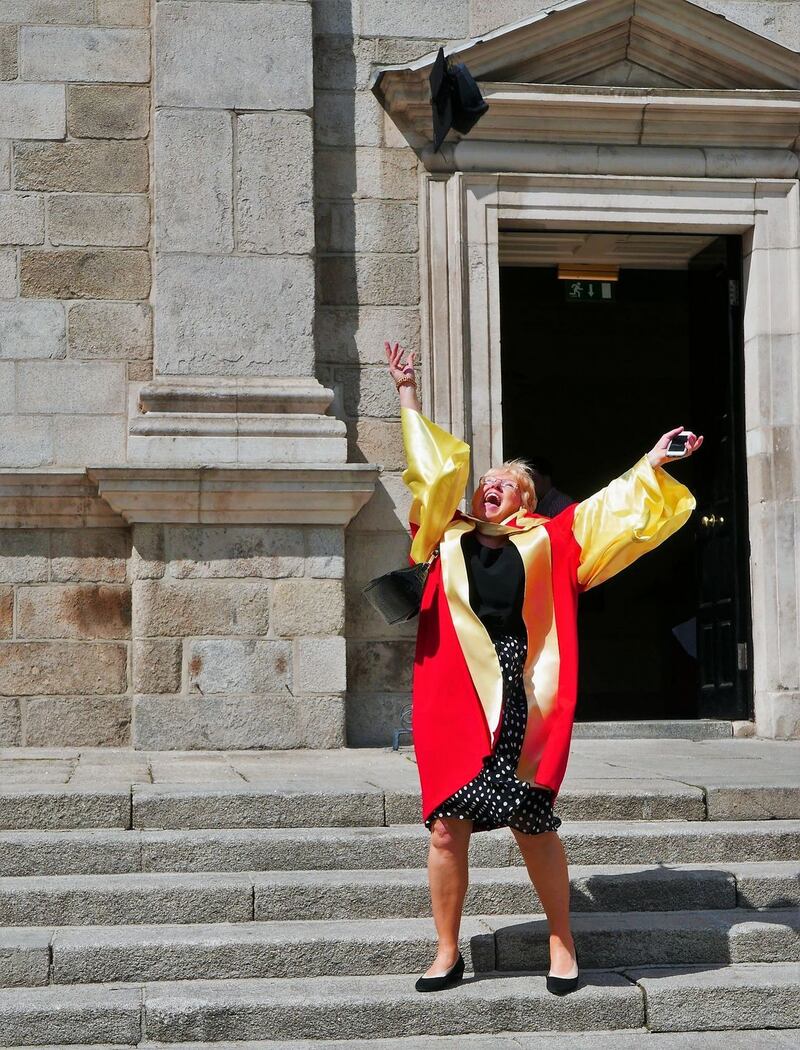 Summer Pix 2019: My sister Catherine, celebrating in typical style after receiving her doctorate from Trinity College Dublin. Photograph: Rebecca Mitchell