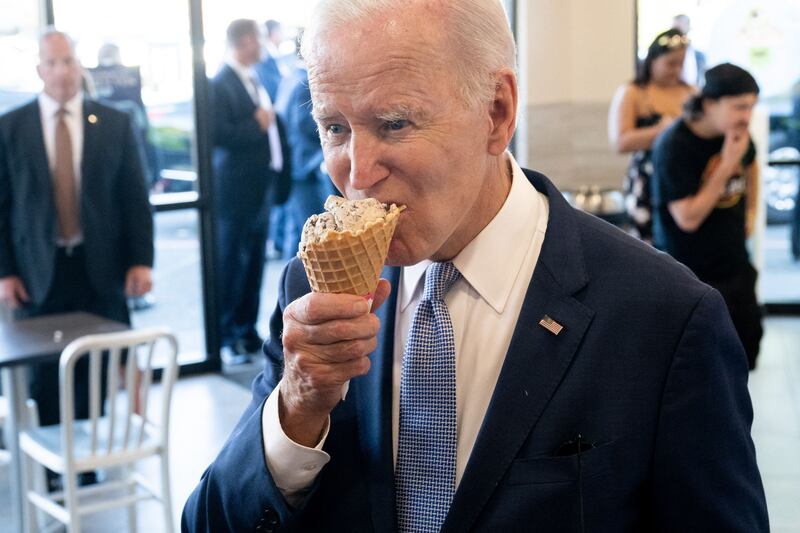 The US president's fondness for ice cream is well documented. Photograph: Saul Loeb/Getty Images