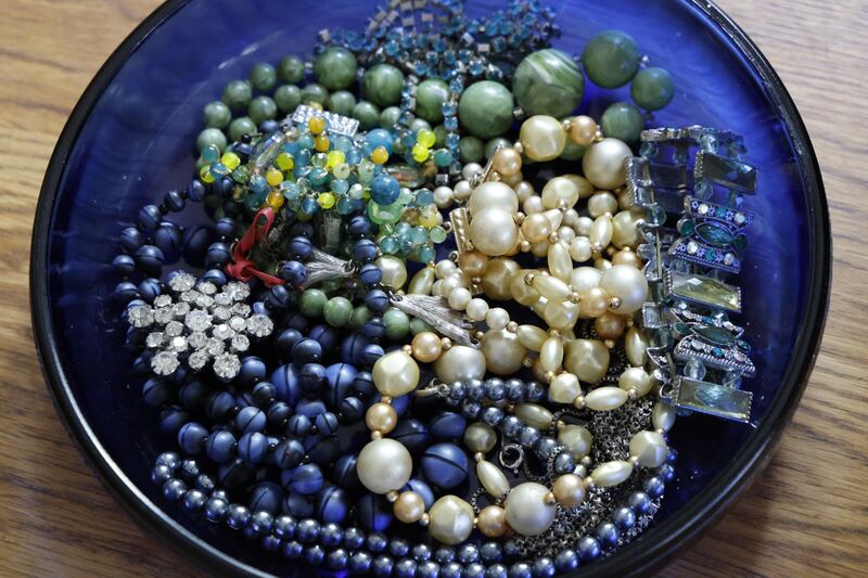 Costume jewellery belonging to Sylvia Thompson's late mother. Photograph: Nick Bradshaw
